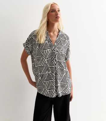 Tall White Triangle Abstract Print T-Shirt 