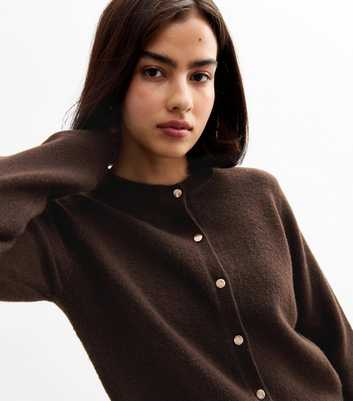 Brown Soft Knit Cardigan 