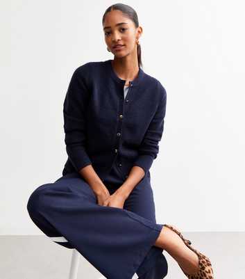 Navy Soft Knit Cardigan 