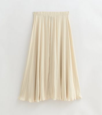 Gold pleated midi skirt new look best sale