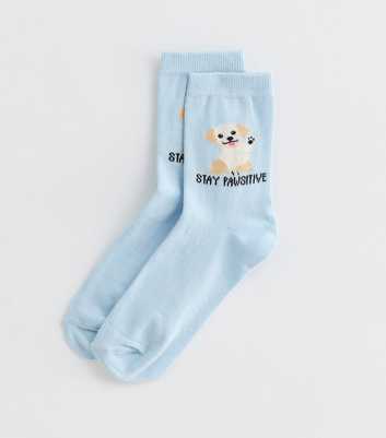 Blue Stay Pawsitive Tube Socks 