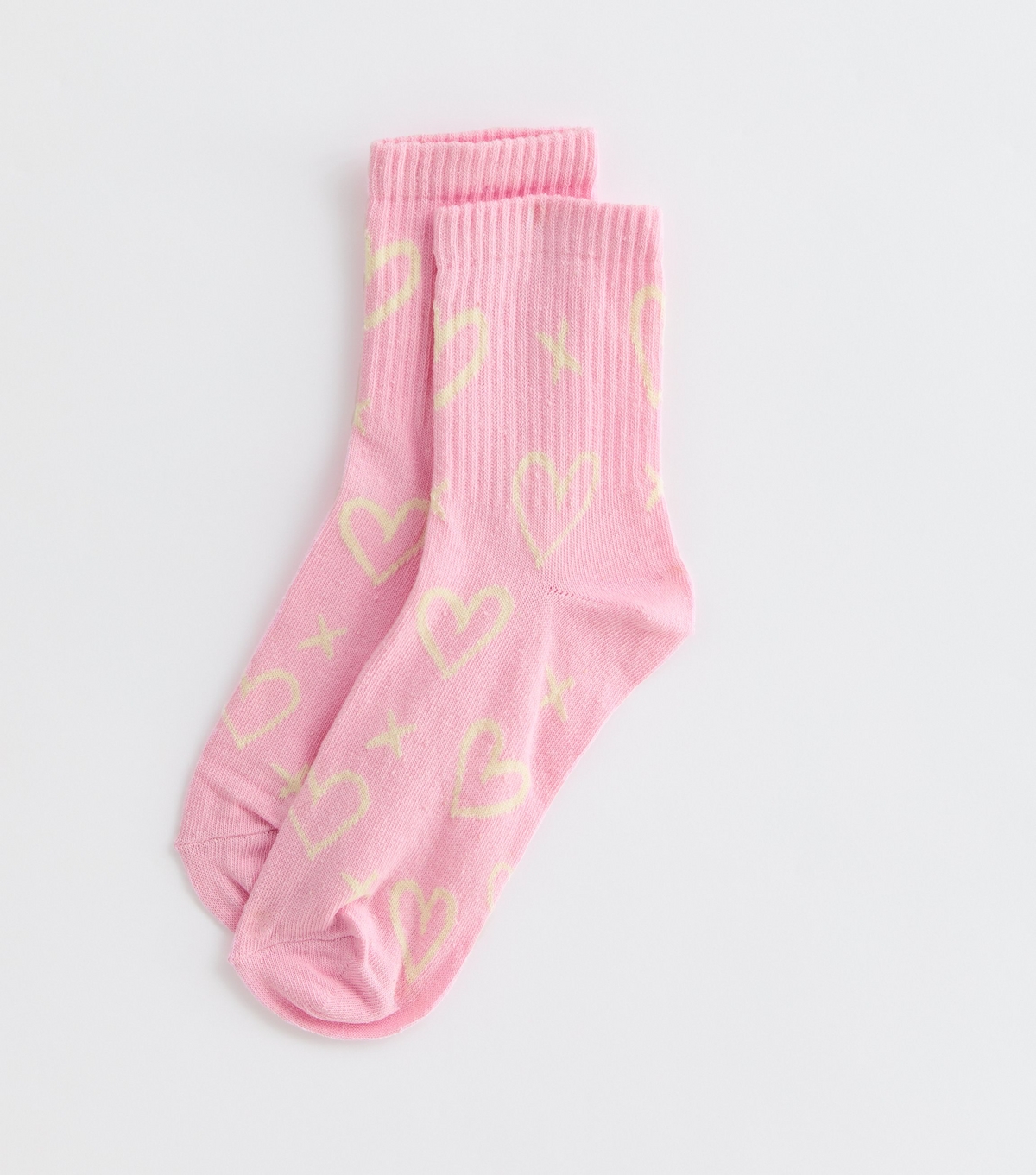 Heart Rib Tube Socks New Look