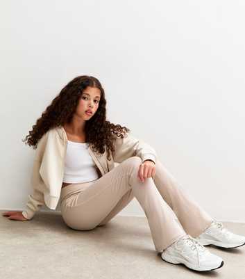 Girls Camel Flared Athleisure Leggings