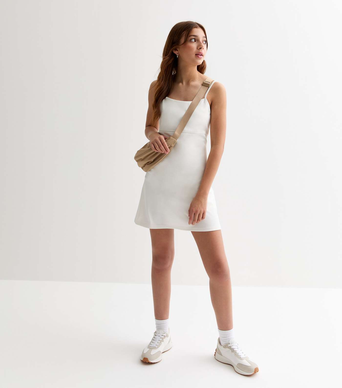 Girls Cream Tennis Skort Mini Dress Image 3