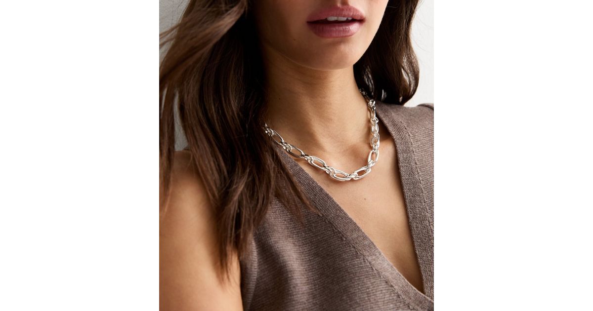 Wine Double Chain Link Trend Necklace