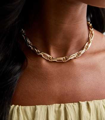 Gold Double Link Chain Necklace