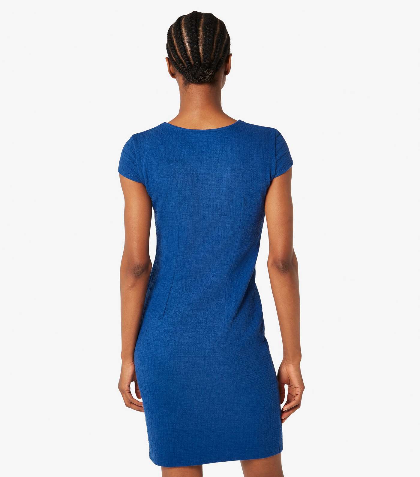 Apricot Blue Textured Bodycon Mini Dress Image 3
