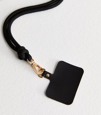 Black Adjustable Crossbody Rope Phone Strap | New Look