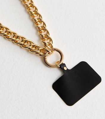 Gold Chunky-Chain Crossbody Phone Strap 