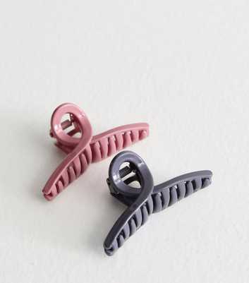 2 Pack Multicoloured Shiny Swirl Hair Claw Clips