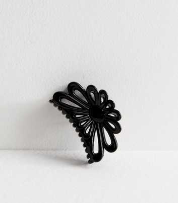 Black Flower Hair Claw Clip