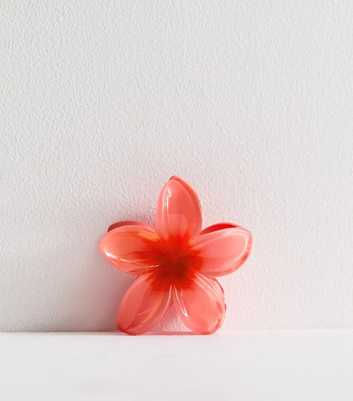 Bright Pink Flower Hair Claw Clip