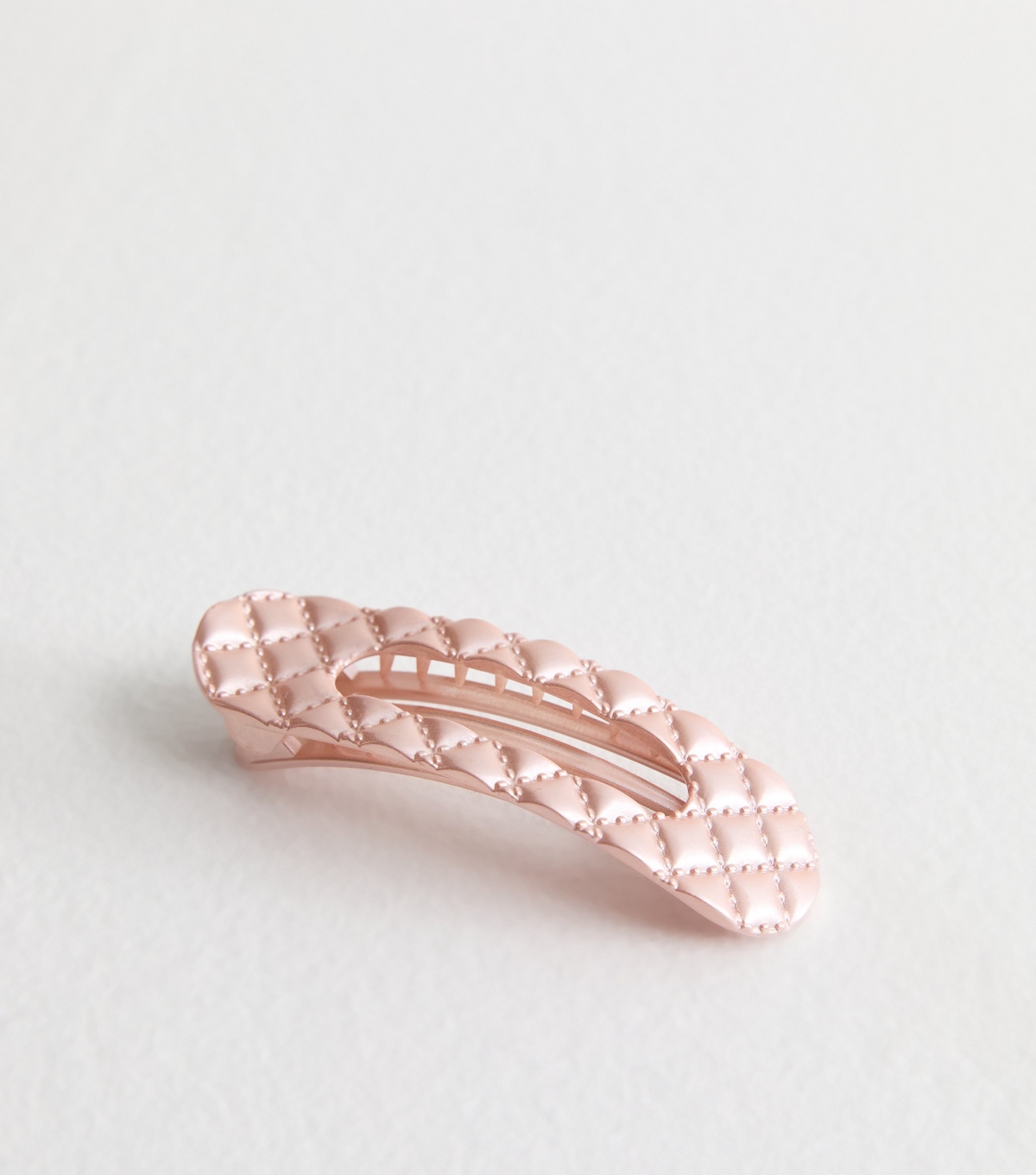 Pink Quilted Effect Rectangle Hair Slide New Look