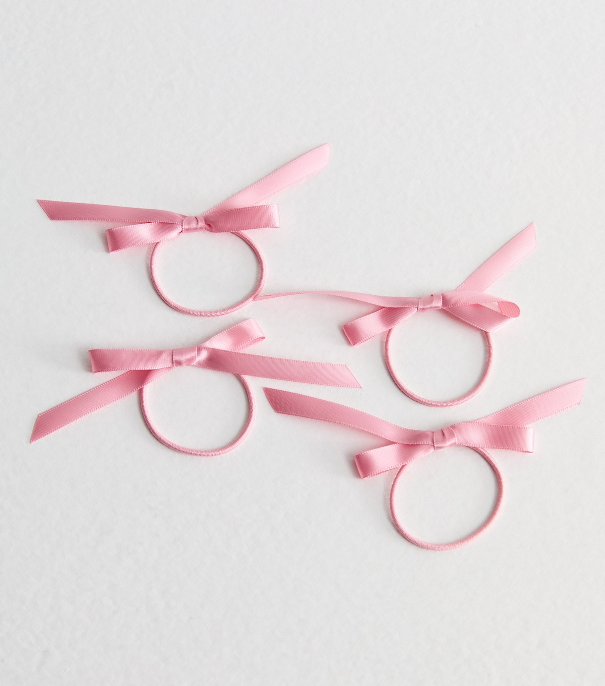 4 Pack Pink Satin Bow Hair Bands New Look