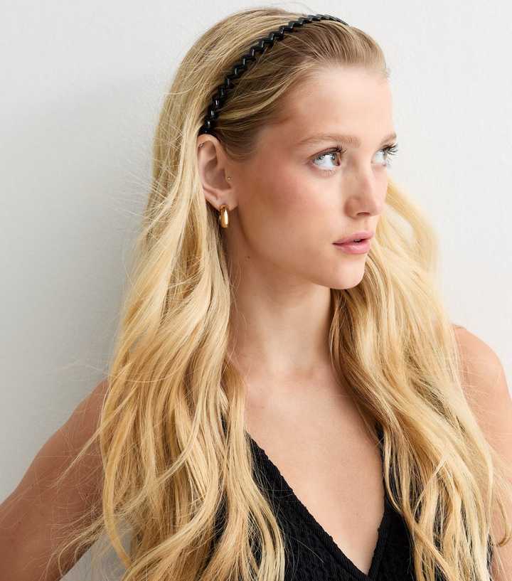 Black Shiny Comb Headband