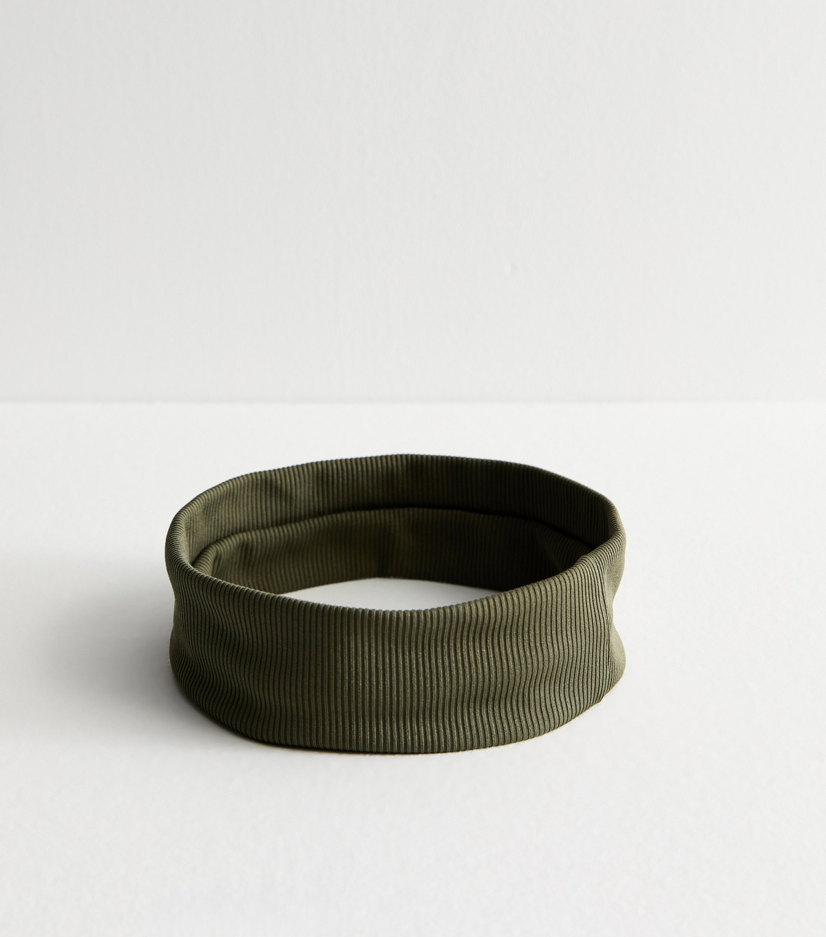 Khaki Ribbed Stretch Headband New Look