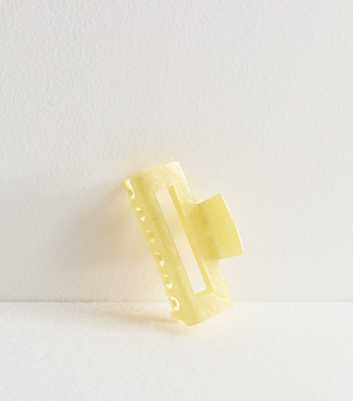 Yellow Resin Rectangle Bulldog Claw Hair Clip