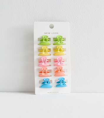 10 Pack of Pastel Mini Hair Claw Clips 