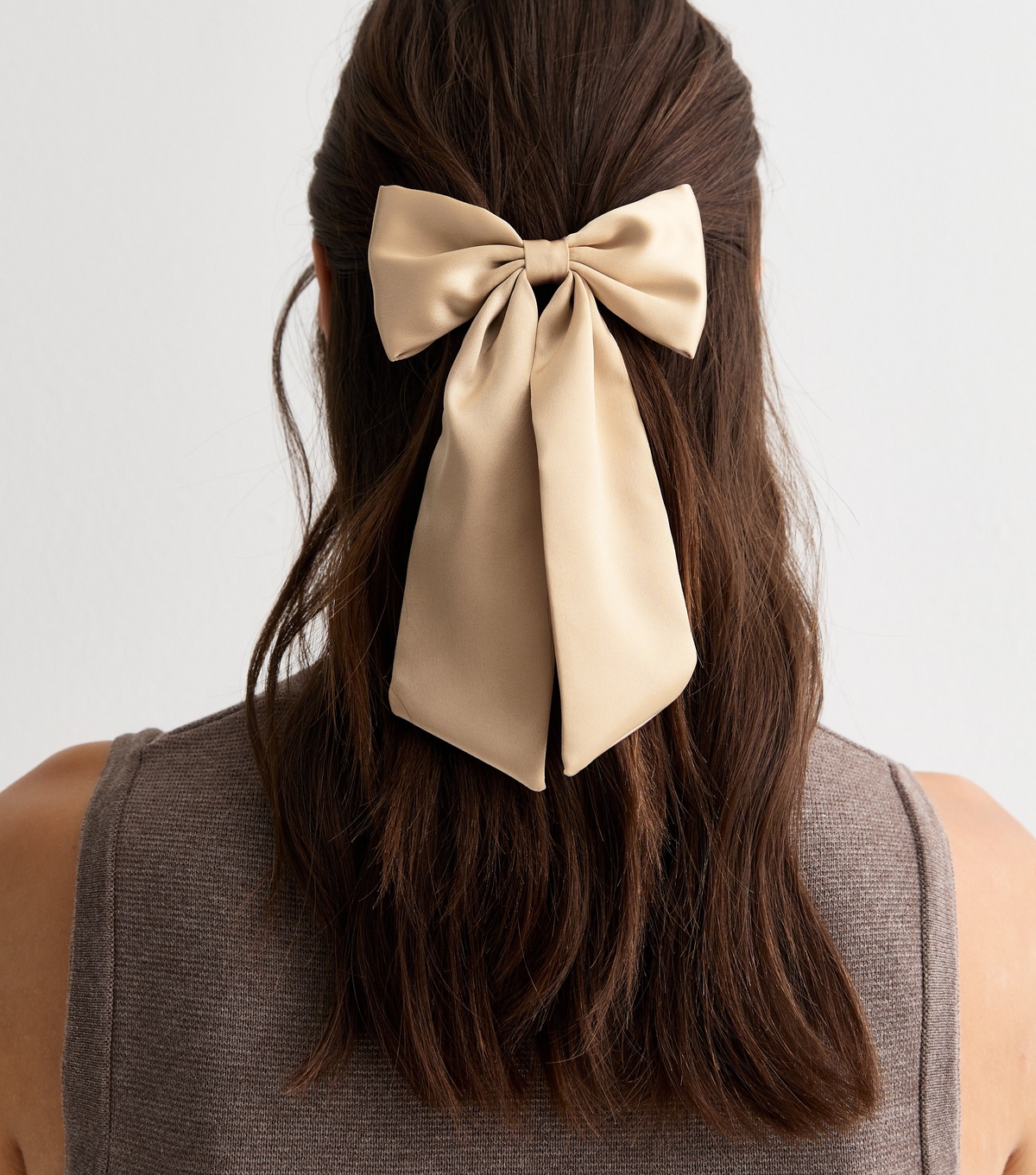 Blush Satin Bow Hair Slide New Look