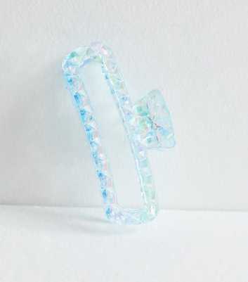 Blue Iridescent Rectangle Hair Claw Clip