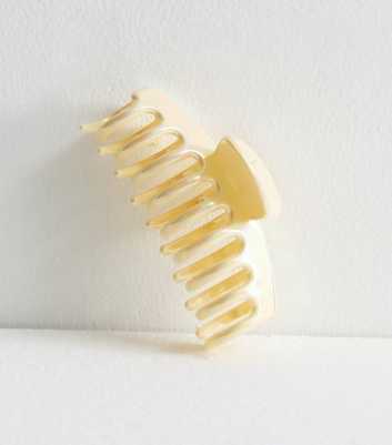 Pale Yellow Holographic Banana Hair Claw Clip