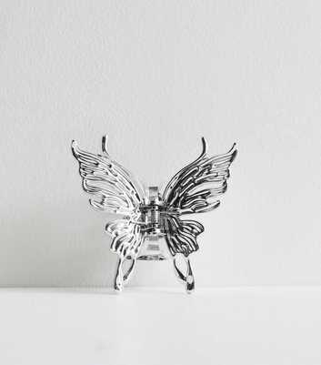 Silver Large Butterfly Hair Claw Clip
