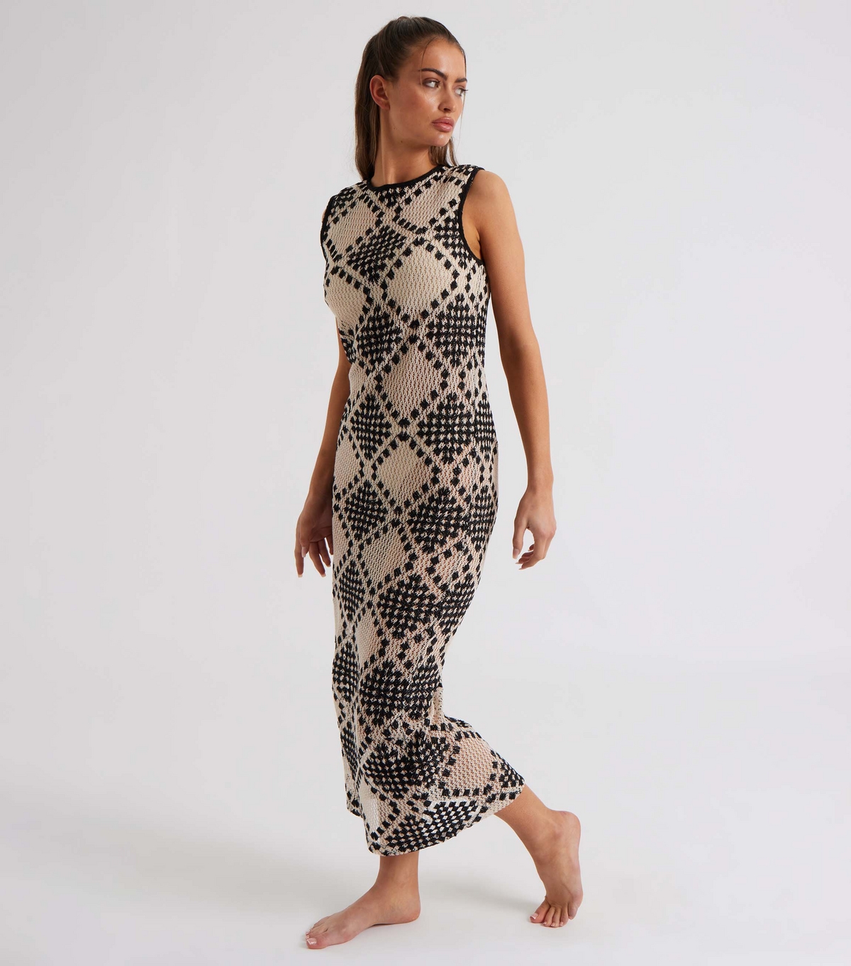 Women's Monochrome Knitted Maxi Dress Urban Bliss New Look