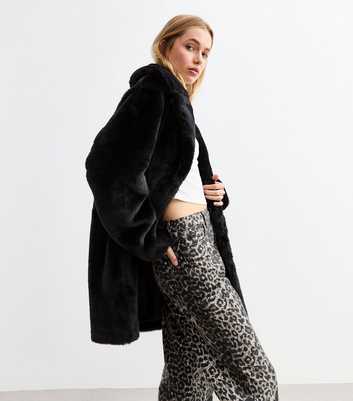 Black Faux Fur Coat