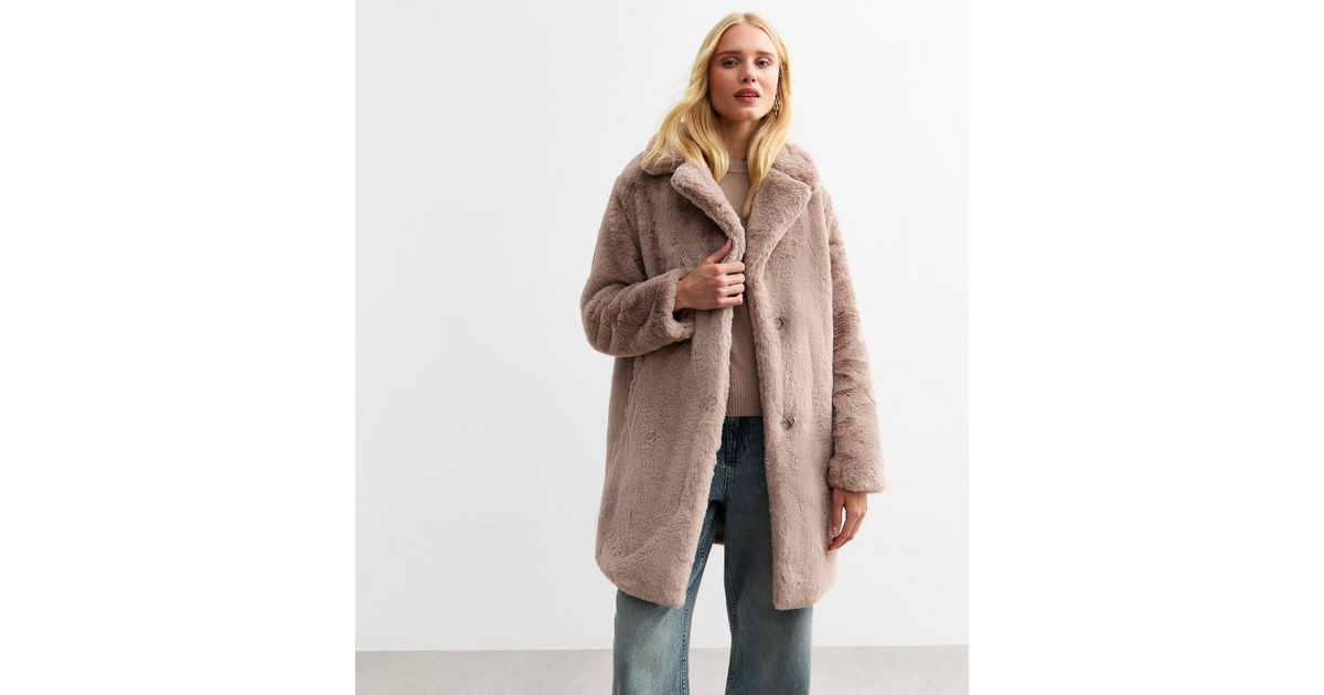 Mink Faux Fur Coat New Look