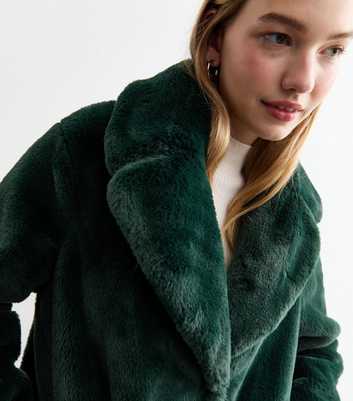 Dark Green Faux Fur Coat