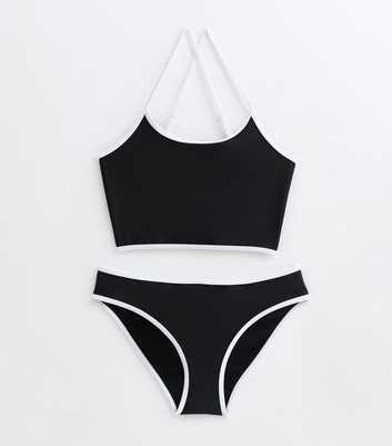 Girls Black Tank Top Bikini Set