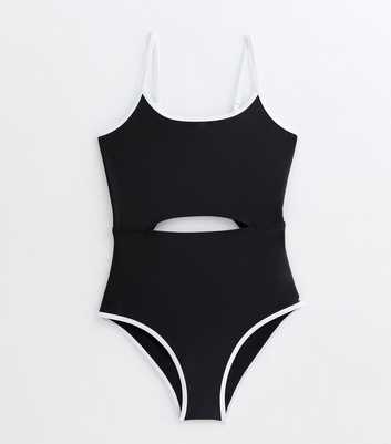 Girls Contrast Trim Swimsuit 