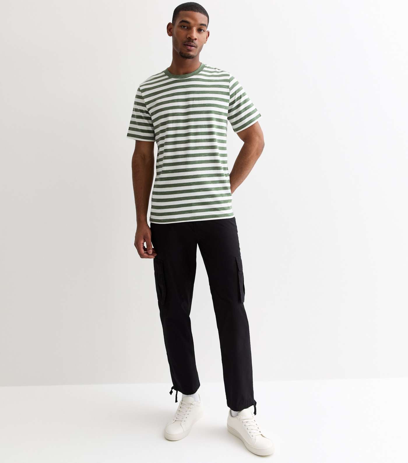 Jack & Jones Green Stripe T-Shirt Image 3