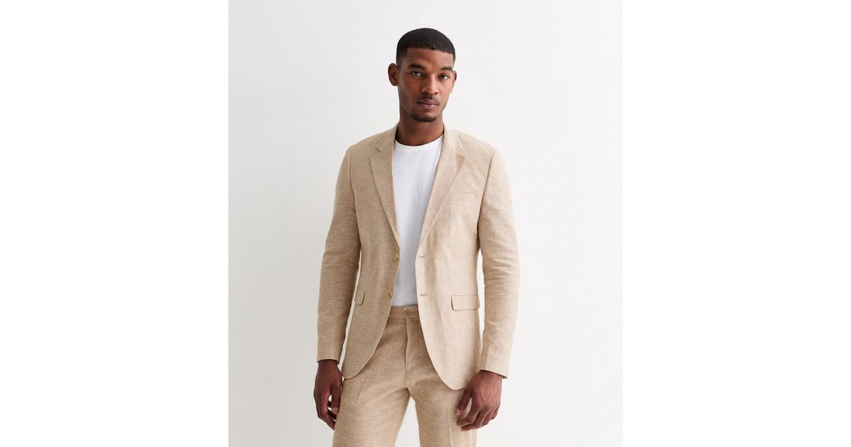 Jack & Jones Jprriviera Blazer Slim Fit Sn - Chaqueta de Lino para Hombre, Azul Marino/Ajustado: Corte Ajustado, 48