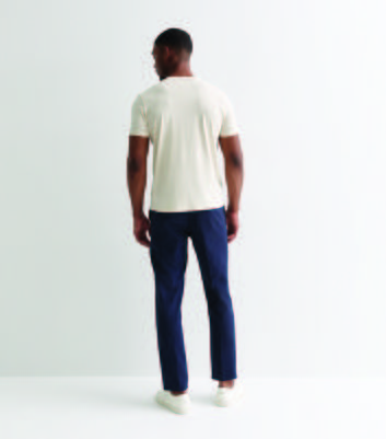 Men's Jack & Jones Navy Slim Linen Blend Trousers New Look