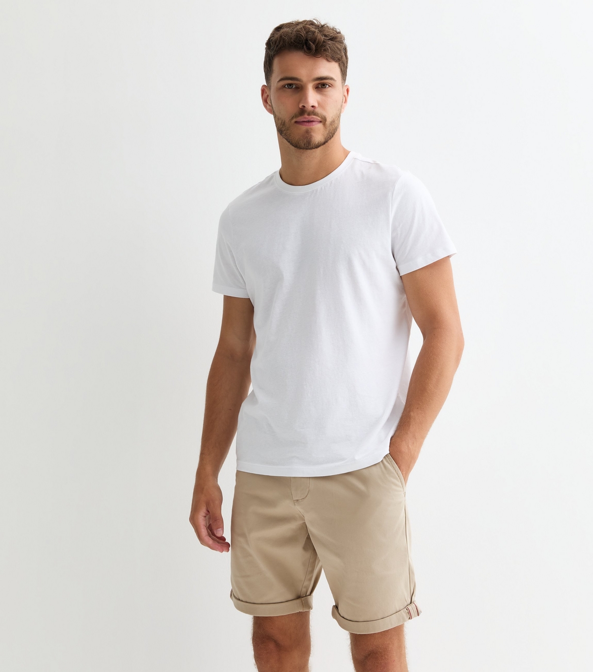 Men's Cream Bermuda Shorts Jack & Jones New Look