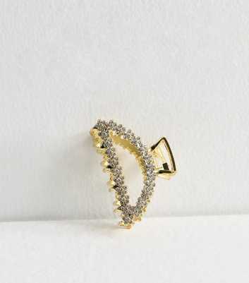 Gold Diamanté Cut-Out Mini Hair Claw Clip 