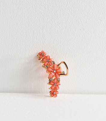 Coral Flower Mini Hair Claw Clip 