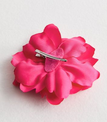 Bright Pink Large Flower Hair Slide