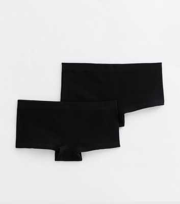 2 Pack Black Ribbed Seamless Shorts