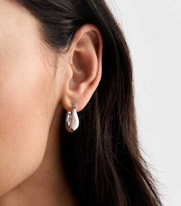 Silver Tapered Mini Hoop Earrings