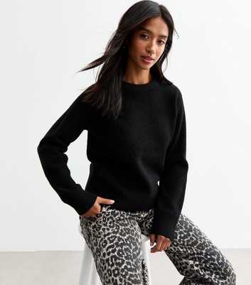 Petite Black Soft Knit Crew Neck Jumper 