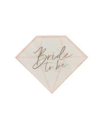 Bride To Be 16 Pack Diamond Napkins New Look