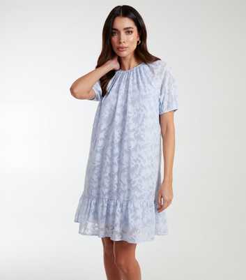 Blue Vanilla Blue Jacquard Smock Mini Dress