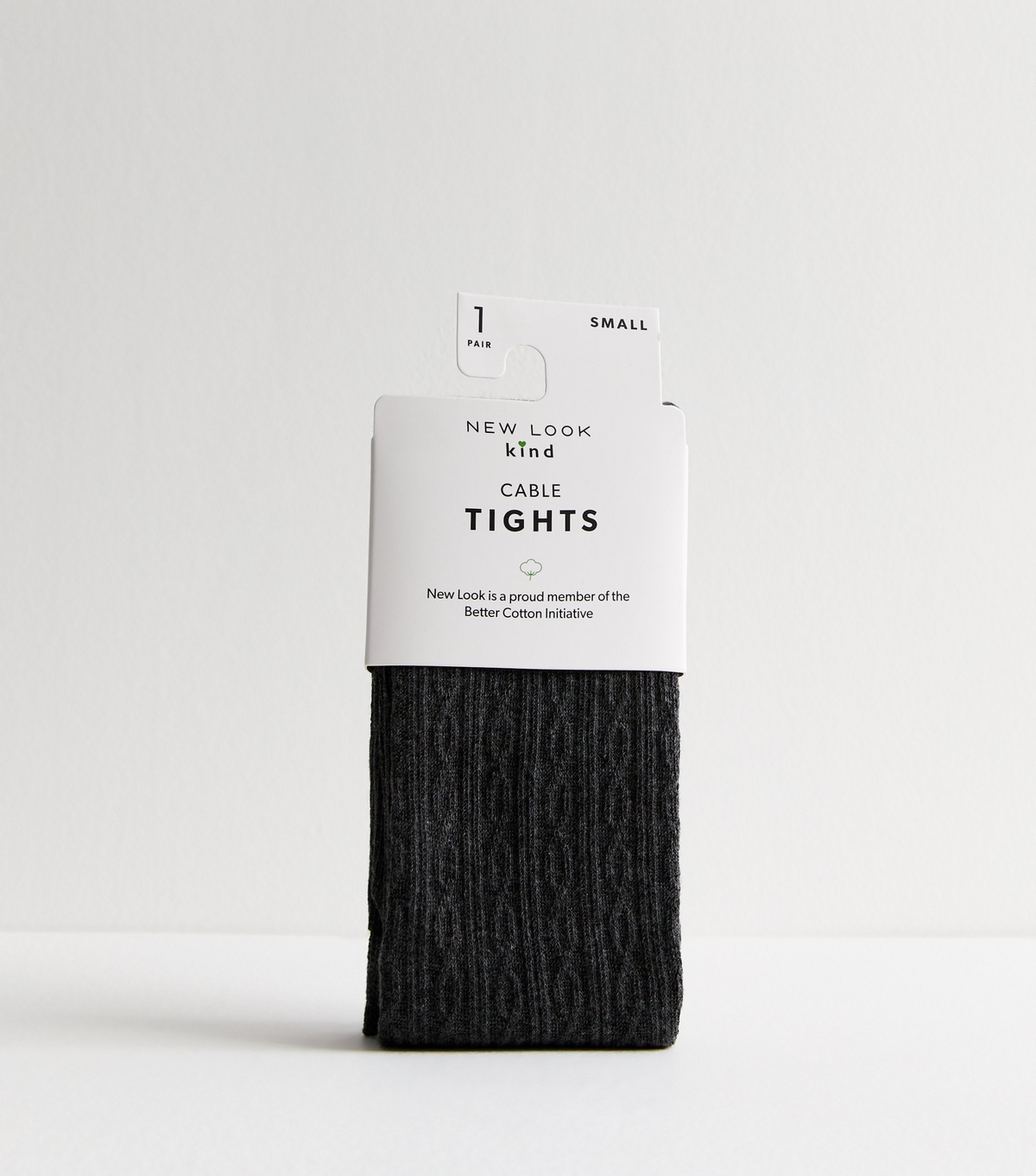 Dark Grey Cable Knit Cotton Rich Tights New Look