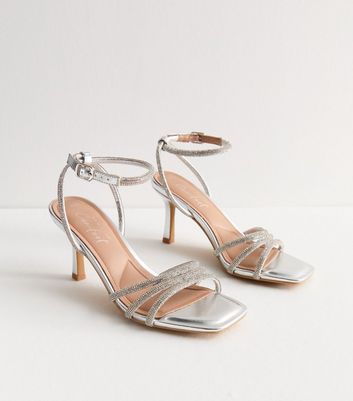 New look silver heels best sale