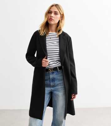 Black Tailored Single Button Coat