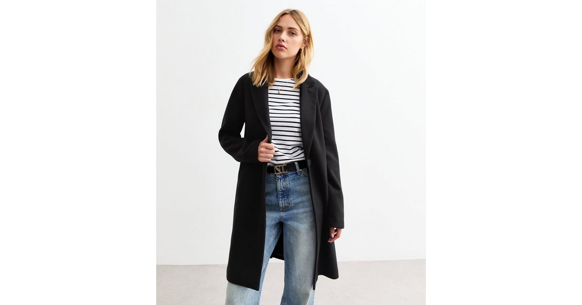 Tailored Single-Button Knit Jacket, White