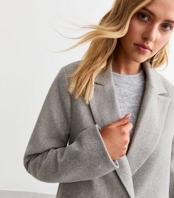 Grey tailored coat womens best sale