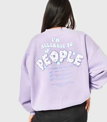 Skinnydip Lilac Allergic To People Oversized Sweatshirt